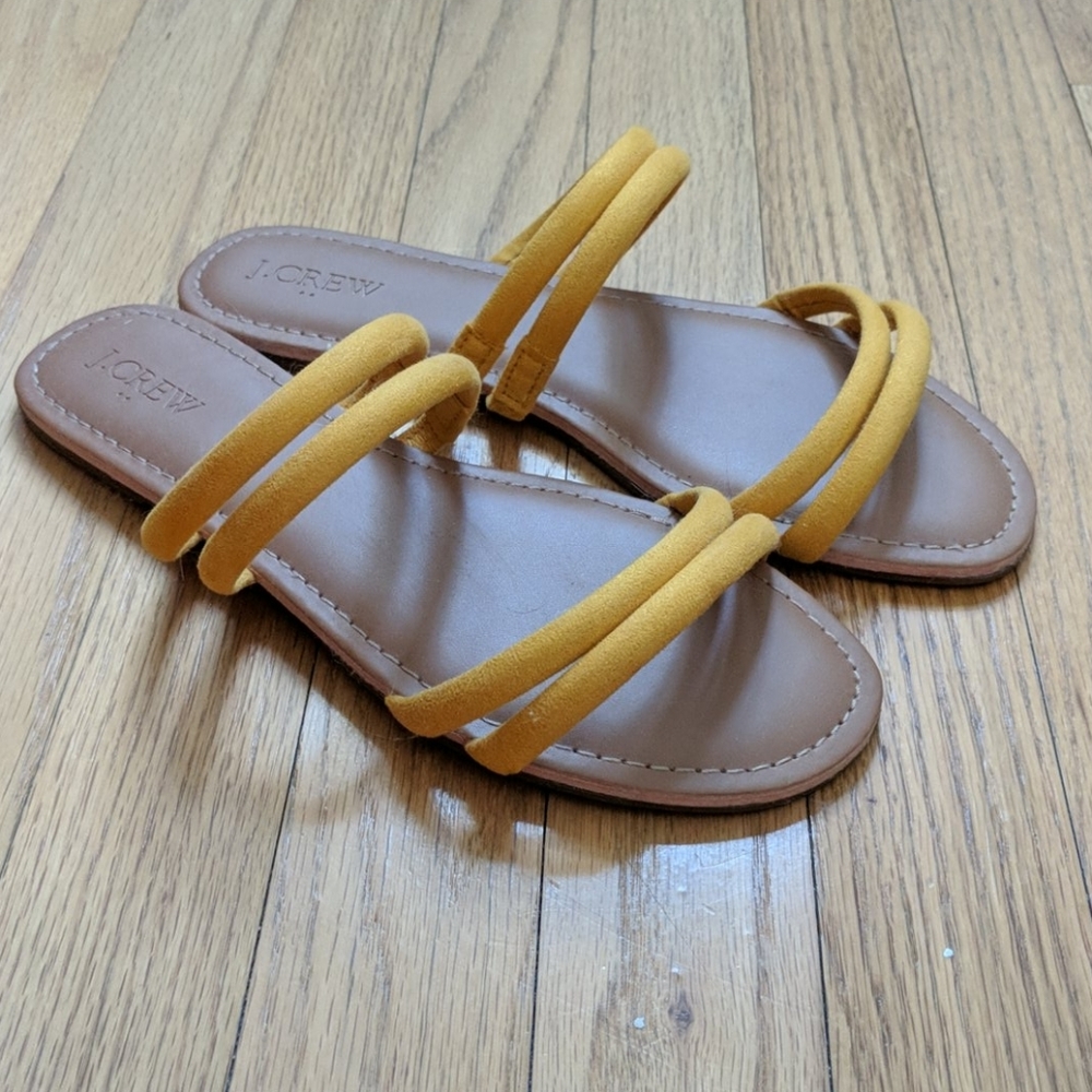 Yellow J Crew strappy sandals